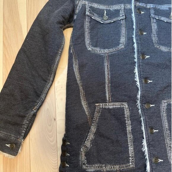 Free People Sherpa Vintage Denim Gray size M - Picture 7 of 8